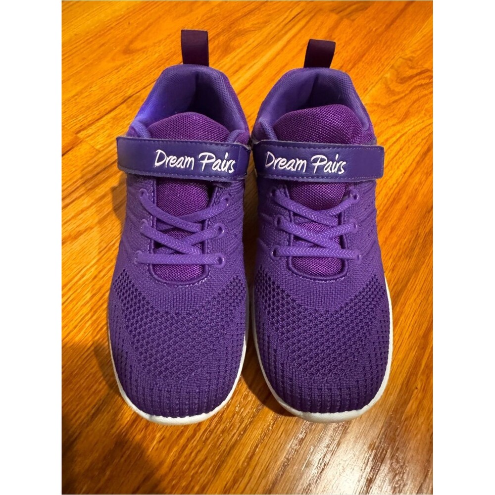 Dream Pairs Kids Purple Knit Hook-and-Loop Sneakers kids size 5